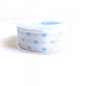 Baby Ribbon with Light Blue Hearts